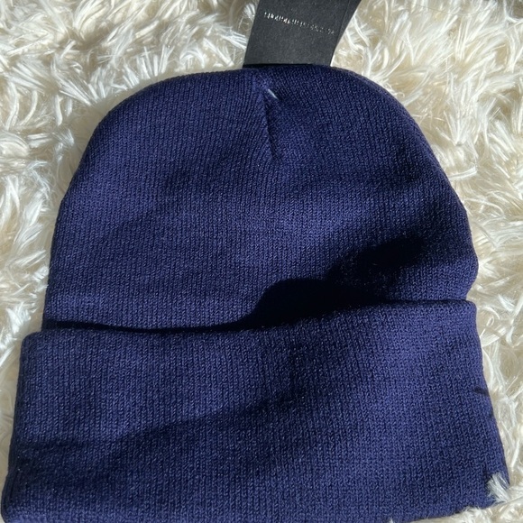 Navy blue acrylic Sport‎ beanie unisex NEW one size fits most - Picture 4 of 5